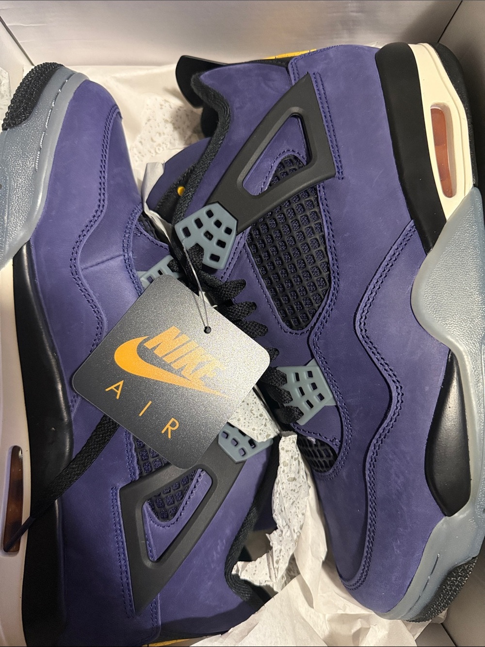 Nike Air Jordan 4 Purple Suede with Yellow Accents